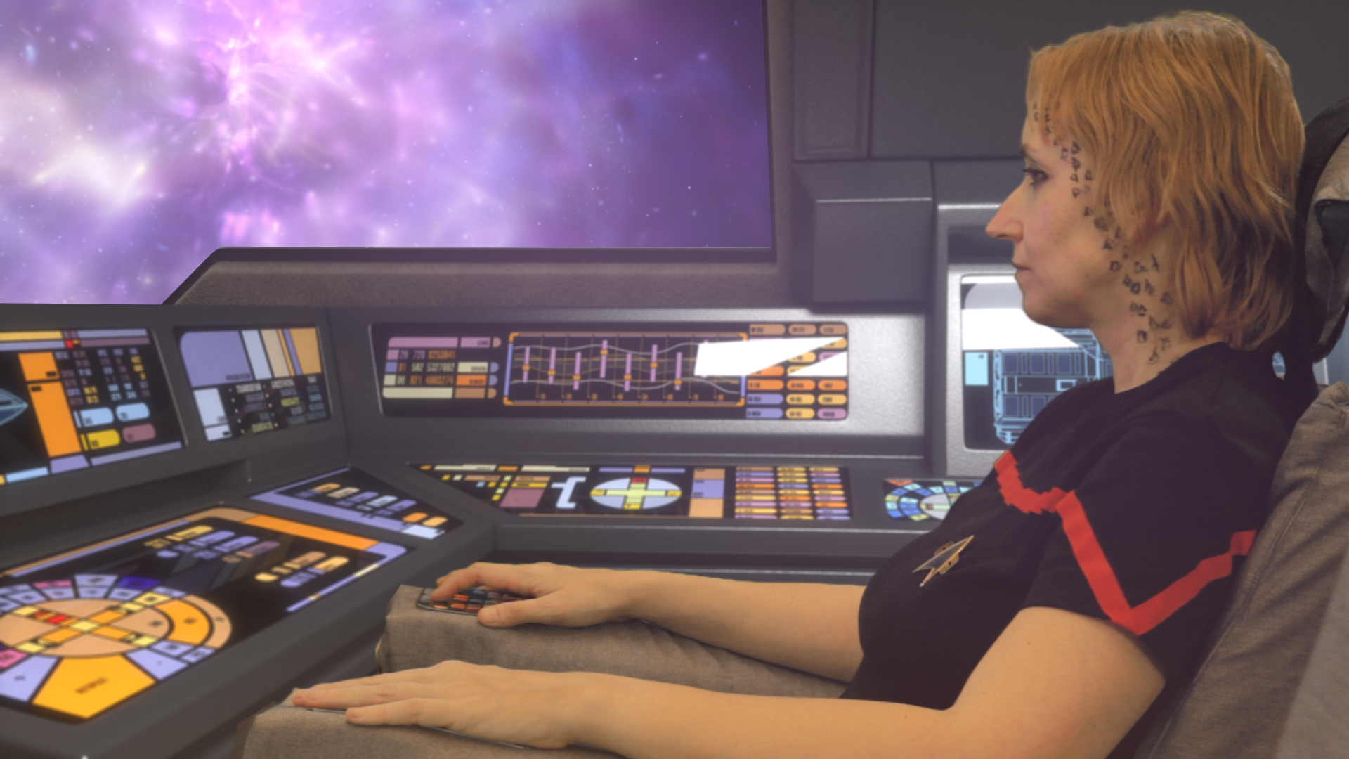 Talisa Ren v raketoplánu obdivuje krásy vesmíru.